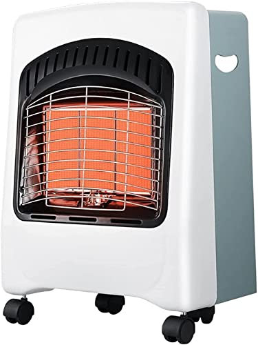 AAPIE Weißer Campingheizer Gasheizer mit Rädern Beweglicher Campinggasheizer 3 Heizstufen für Reisen Camping Indoor Outdoor