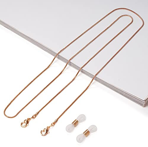 Brillenkette Brillen-Kettenhalter-Bügel-Sonnenbrillen-Lanyard-Schlange-Knochen-Ketten-Halskette Hängen Am Hals Für Mann-Frauen-Gold-Silber-Ketten Rosegold
