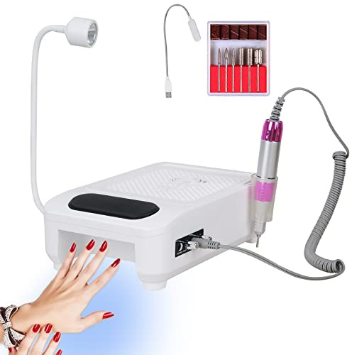 TaFoyu 4 in 1 Nagelsauger & Nagelknipser, multifunktionale Staubentfernungsmaschine, 45000 U / min professioneller elektrischer Nagelkalk, mit Handballenauflage