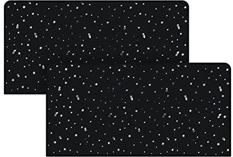 ZATOOTO Sonnenschutz Auto Vorhang - Auto Sichtschutz fenster Magnetisch für Baby, Kinder, Gardinen Seitenscheibe für UV-Schutz, Verdunkelung, 100*50cm, Schwarz, Groß, 2 Stück | Schwarz Sternmuster, für Baby, Vorhang, Sichtschutz, Autofenster Verdunkelung, UV-Schutz, Hitzeschutz, Schnelle Montage