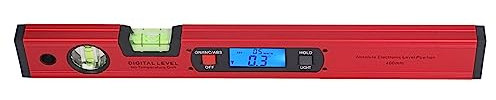 Righello di Livello Digitale in Lega di Alluminio Rosso 0 a 90 ° Goniometro Digitale Magnetico Display Digitale Multifunzione Righello Angolare con Display LCD