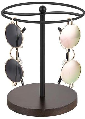 Mkono Sonnenbrillen-Organizer, Brillenhalter, Ständer, Sonnenbrillen-Aufbewahrung, Display für bis zu 12 Paar Brillen, Brillen für Tisch, Kommode, Schreibtisch, Arbeitsplatte, Schlafzimmer, Schwarz