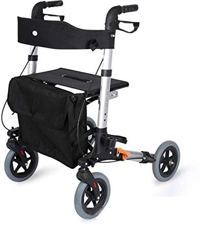 NATWEE Walker, Rollator Leichter zusammenklappbarer Walker Drive 4 Wheeled Premium Walker Walking mit Rückenlehne, Sitz und Tasche It's so Kind of You