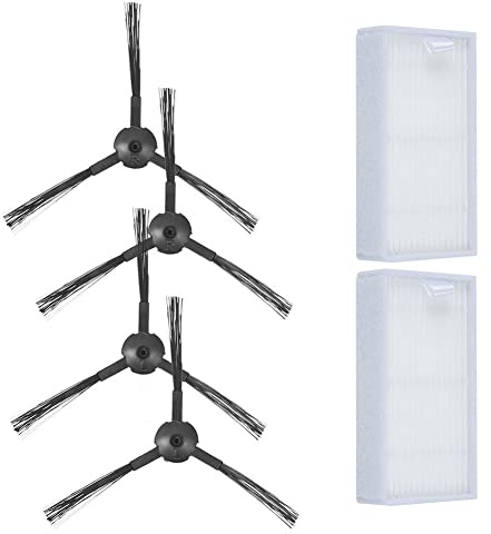 Kit di 6 filtri Laterali per Robot aspirapolvere per Medion MD16192 MD18500 MD18501 MD18600, 2 filtri HEPA, 4 spazzole Laterali