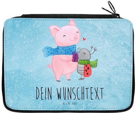 Mr. & Mrs. Panda Personalisierte Federmappe Glühschwein Smörle - Geschenke, Handgezeichnetes, PersonalisierteS Federmäppchen, Herzliches Marienkäfer Motiv, Stifte Etui, Süßer Gibt Geschenk, mit Namen
