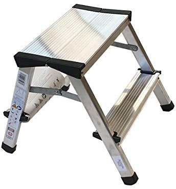 VaGo Escabeau pliable 2 x 2 marches Échelle domestique double face