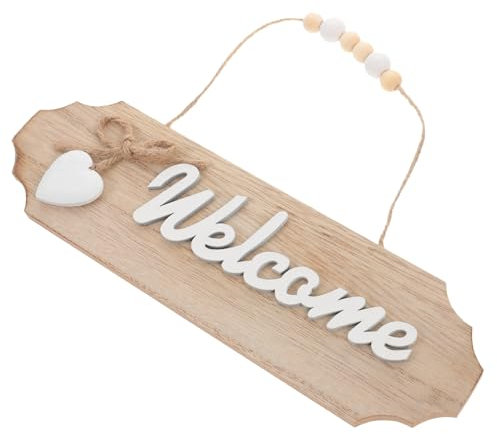 HOLIDYOYO Elegante Cartello di Benvenuto in Legno da Parete per Larredamento della Casa