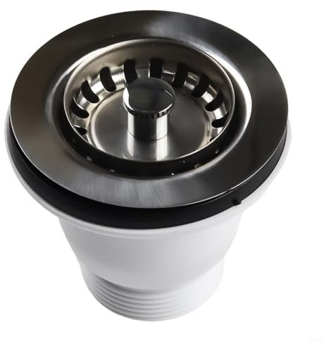 85MM Stainless Steel Sink Drain Strainer Assembly Removable Waste Basket Strainer Kitchen Sink Drain Stopper Flange Replacement Parts for Standard Kitchen Sinks