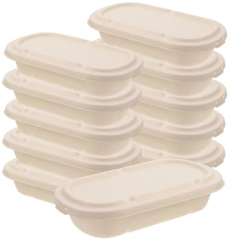 JECOMPRIS 25sets Pulp Food Containers Meal Prep Boxes Lids for Salads Sushi Takeout Capacity Food Packaging for Restaurants