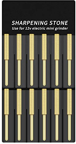 Fraises D'affûtage de Tronçonneuse en Diamant, Lime en Pierre à Revêtement en Titane pour Affûteuse de Tronçonneuse électrique 12 Pièces (4.8MM)