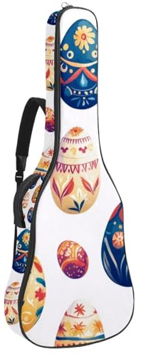 Gitarrentasche in voller Größe, wasserdichte Gitarren-Abdeckung, Tragetasche für akustische klassische E-Gitarren, bunte Libellen, nahtloses Muster, Mehrfarbig 04, 42.9x16.9x4.7 in, Lässiger