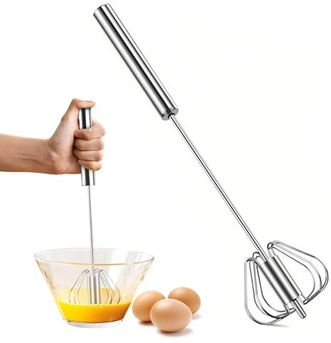 Fouet Cuisine, Fouet Semi Automatique, Fouet, Inoxydable Batteur Manuel, Semi-Automatique Fouet Rotatif, Batteur Rotatif Multifonctionnel Batteur Manuel pour Fouetter, Battre et Mélanger