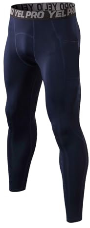 pvucpot Pantaloni a Compressione da Uomo Allenamento Calzamaglia Calcio Traspirante Asciugatura Leggings Rapida Termica Strato Base Palestra Atletico Yoga Basket Elastico Pantaloni Stretti