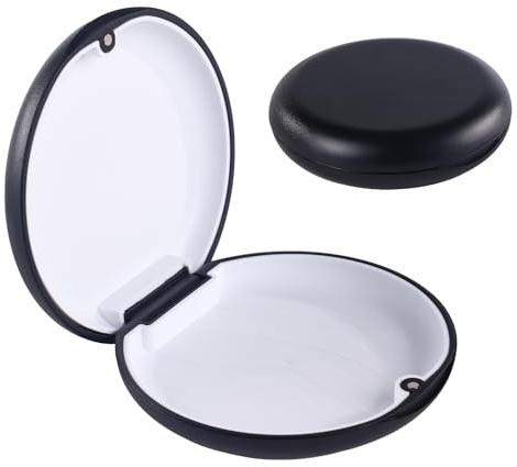 Tandställsfodral, retainerfodral, tandprotesfodral, ortodontiskt fodral med magnetisk sluten strukturerad silikontråd, tandvårdsskyddande fodral (svart)