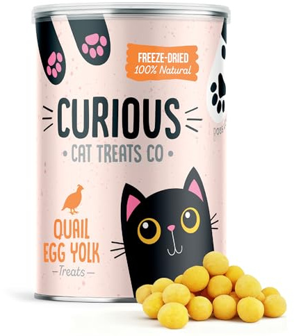 200g Natual Quail Egg Yolk Freeze-Dried Cat Treats Toppers, Fresh Quail Egg Yolk Dog Treats Freeze Dried to Protect Nutrition and Rich Protein, Easy Digestion for Cats and Dogs (200g Tube)