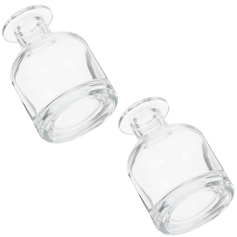 HOMSFOU Botella Difusora de Vidrio Cilíndrica 150 Ml para Hogar y Oficina, 2 Unidades, Fácil Limpieza