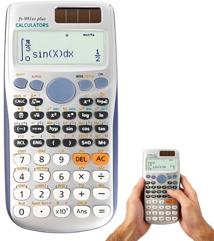 Scientific Calculator, FX-991 ES Calculator School Scientific, 2 Line 10+2 Digits Calculator Scientific with 417 Functions for Universities Engineering Middle School Offices Teaching, Silver
