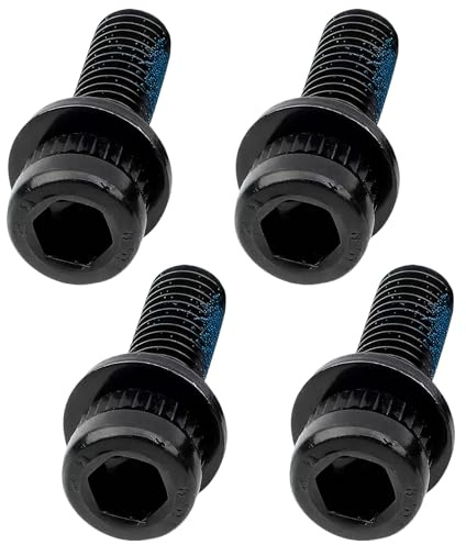 4Pcs M6x18mm MTB Caliper Bolts Bike Hydraulic Disc Brake Caliper Adapter Bolts Compatible with Shimano Bike Overall Length 25 mm Black