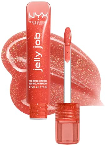 NYX Professional Makeup Peptide Infused Jelly Gloss, Pflegender Gloss für optisch vollere Lippen, Jelly Job, Farbe: Jelly Squeeze