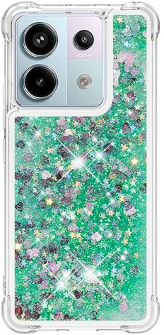 Funda compatible con Xiaomi Redmi Note 13 Pro 5G en el extranjero, Pico X6 5G en el extranjero, purpurina brillante para mujeres y niñas, arena movediza flotante líquida a prueba de golpes, color