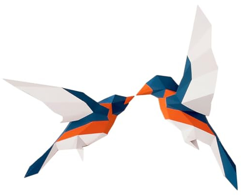 BESPORTBLE Ornement Mural Oiseaux Géométriques Origami Décoration Murale Suspendue Chambre Salon Décoration Intérieure Écologique et Résistante pour Patio Jardin Porte