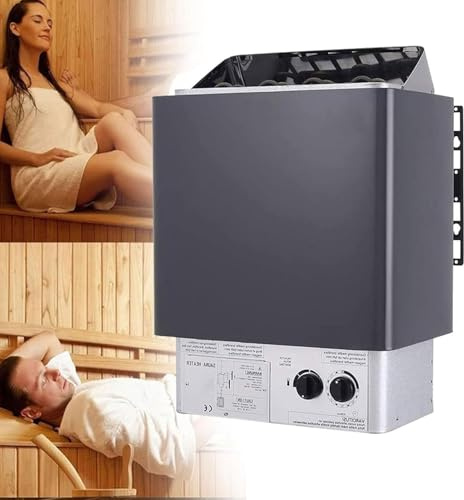 Stufa elettrica per sauna, 4,5 kW, con timer di 3 ore e temperatura regolabile, per 300 metri cubi, ideale per casa, hotel e spa