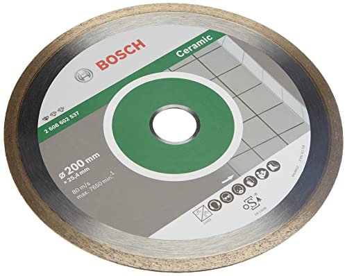 Bosch Professional 1x Disco Diamantato Standard for Ceramic, per Pietra, Piastrelle, Ceramica, Ø 200 x 25,40 x 1,6 x 7 mm, Accessori per Tagliapiastrelle