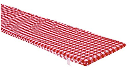 Hans-Textil-Shop Bierbankauflage Karo 1x1 cm | Wiederverwendbar, Abnehmbarer Bezug, Made in Europe, Versand aus Deutschland (Rot, 220x25x2 cm)
