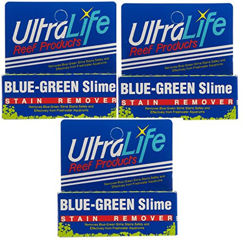 UltraLife Blue Green Slime (3 Packs) Stain Remover for Safe Slime Cleaning in Freshwater Aquariums - Each Treats 150 Gallons (3 Items)