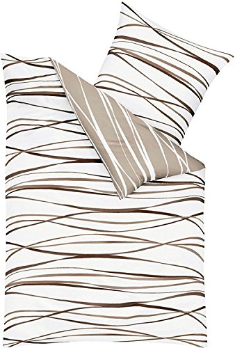 Kaeppel Edel - Seersucker Bettwäsche Motion Natur 1 x 80x80 + 1 x 155x220 cm