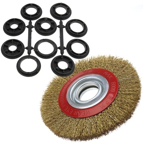 Cepillo limpiador circular metálico Ototec con cerdas de alambre de acero para esmeriladora de banco. 125/150/200 cm, 150 mm