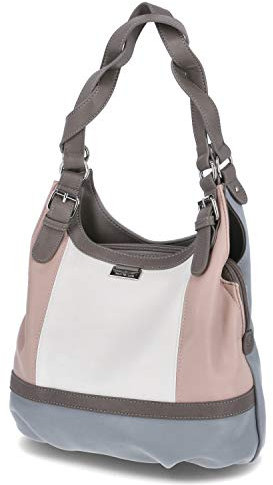 TOM TAILOR Juna Damen Shopper Umhängetasche Reißverschluss Mittelgroß Rosa