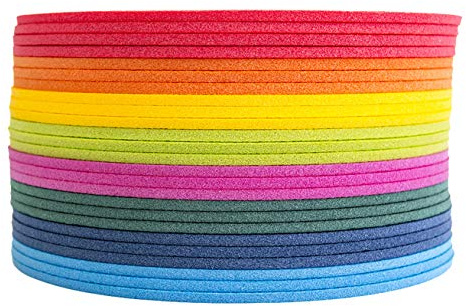 Yate Set 36 Stück Schaumstoff Outdoor Sitzkissen Kinder Sitzunterlage WASSERDICHT Rund mit Griff 35 x 35cm Regenbogenfarben für Kindergarten Morgenkreis, Schulen, Waldbühne