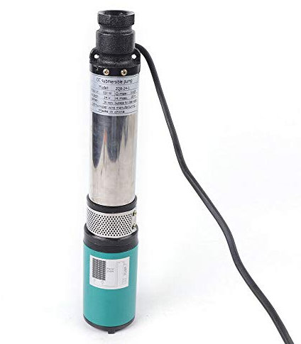 DC24V Tiefbrunnenpumpe,320W Tauchpumpe,Tiefbrunnenpumpe Edelstahl für Hauswasser, Garten, Bewässerung von Teichen usw.Max. Durchfluss: 5 M³ / H,Max.pumpkopf: 25m