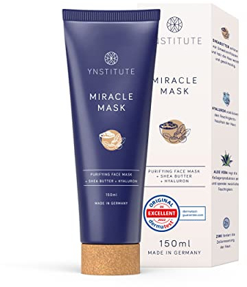 YNSTITUTE Gesichtsmaske mit Aloe Vera, Sheabutter & Zink für pflegende Regeneration & Schutz | 150ml Hyaluron-Feuchtigkeitsmaske für normale & unreine Haut, auch geeignet bei Mitessern, Pickeln & Akne