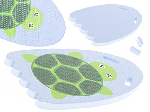 HUKITECH Schildkröte Brett zum Schwimmenlernen Schwimmbad - Farbe: Grün/Blau - 24cm x 40cm x 3cm - Verdrängung: 20 kg - aus strapazierfähigem Schaumstoff - Für Kinder