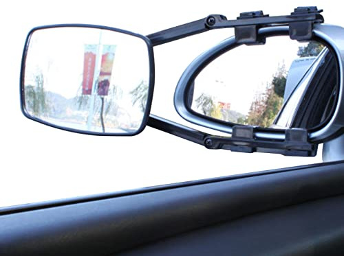 Jinmen 2 Pcs Mirror Extensions for Towing | Adjustable PP Clip- Towing Mirror | Clamp- Towing Mirror, External Motorhome Mirrors for Most Trucks Caravans, Black