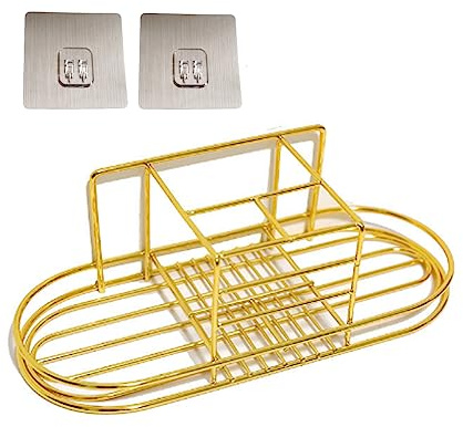 ARFUKA Zahnbürstenhalter Elektrische Zahnbürste Organizer Edelstahl Wand Zahnbürsten Halter Ohne Bohren Selbstklebend für Badezimmer Gold