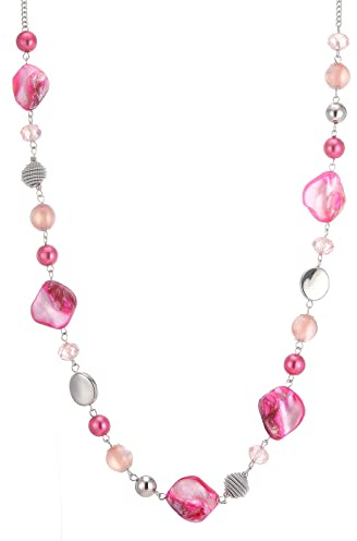 FULU AUTUMN Lange Perlenkette Damen Boho Lange Stein Kette Statement Schmuck Beste Freundin Geschenke