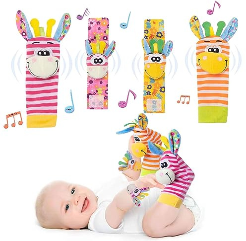 Accevo Baby Handgelenk Rasseln & Rasseln Socken Baby Kuscheltiere Frühes Lernspielzeug für Kleinkinder Neugeborene Baby Geschenke Spielzeug für Babys Baby Shower Geschenk für Kleinkind Mädchen Jungen