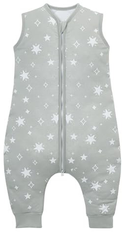 Lictin Schlafsack mit Füßen 2.5 Tog, Winterschlafsack mit Füßen 70cm, Bio Baumwolle Baby Schlafsack mit Füßen, Niedliche Sterne Schlafsack mit Beinen, Winterschlafsack mit Füßen für Baby