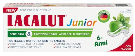 LACALUT Junior Zahnpasta 6+ Jahre Tägliche Hygiene Kariesschutz mit Fluor und Xylit Geschmack Apfel und Minze 55ml