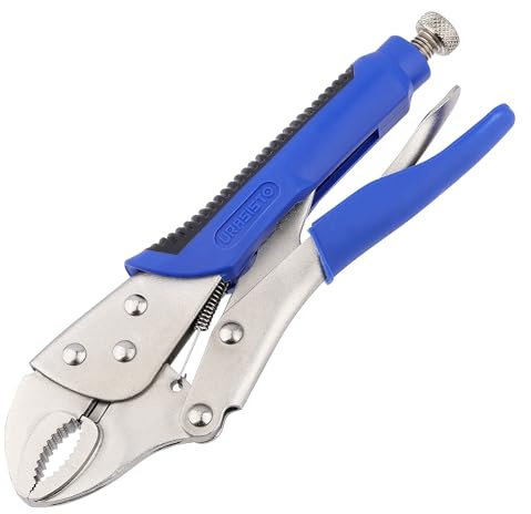 URASISTO 10-Inch Locking Pliers, Premium Alloy Steel Construction, Curved Jaw Locking Pliers with Wire Cutter, Quick Release, Fit for Clamping Twisting Welding, YST020312