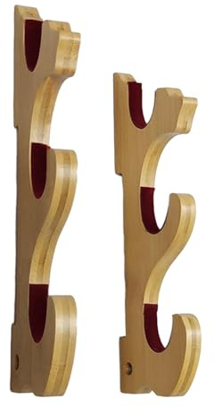 LOVIVER Schwertständer Katana Wand, Wandmontage Schwertständer, Samurai Schwertständer Wand, Samurai Schwerthalter Wand, Holz-Schwerthalter für Katana Wakizashi und Standardschwerter, 3-stufig