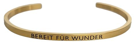 Eleganter Armreif Armband silber, gold oder rosegold mit Mantra und Spruch - Gravur in 2 Größen. Bereit für Wunder