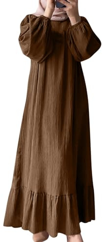 Muslimische Langärmliges Kleid Gebet Kleider Damen Muslim Abaya Dubai Kleidung Kleider Arab Arabisch Indien Türkisch Casual Robe Maxikleid