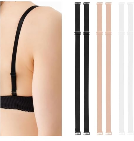 Molain 3 Pairs Bra Strap Replacement Elastic Adjustable Elastic Underwear Shoulder Strap, Bra Shoulder Straps Removable Multi Color Women Bra Straps(12mm Width)
