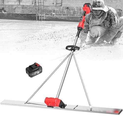 Beton -Finishing -Vibra -Werkzeug, elektrischem kabellosem Estrich -Zement -Vibrationsmotor mit Edelstahlplatine, Betonoberfläche mit 9 -Geschwindigkeits -Einstellung und Leistungsanzeige,1Battery