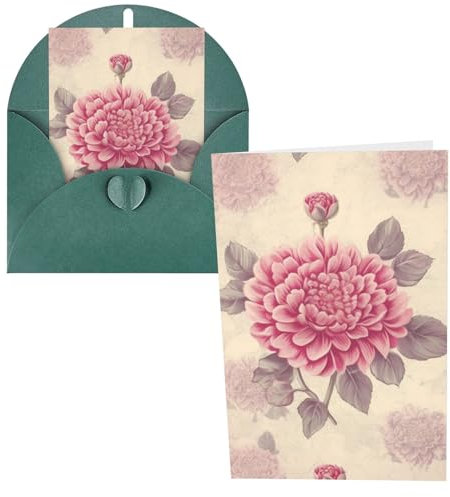 Grußkarten mit Umschlägen, halbgefaltet, blanko, schöne Vintage-Blumen-Grußkarten, Dankeskarten, Happy Birthday-Karten, Notizkarten für Abschlussfeier, Urlaub, Hochzeit, Einladungen, 10,2 x 15,2 cm