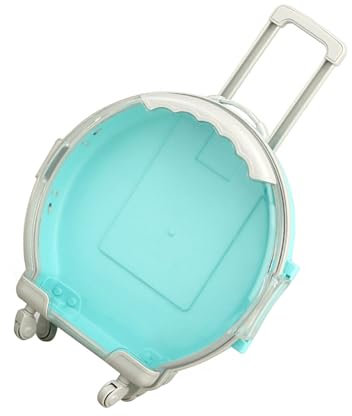 Spielzeug-Aufbewahrungsbox für, Mini-Spielzeug-Gepäckkoffer aus Kunststoff, Rund für Zuhause (BLUE)